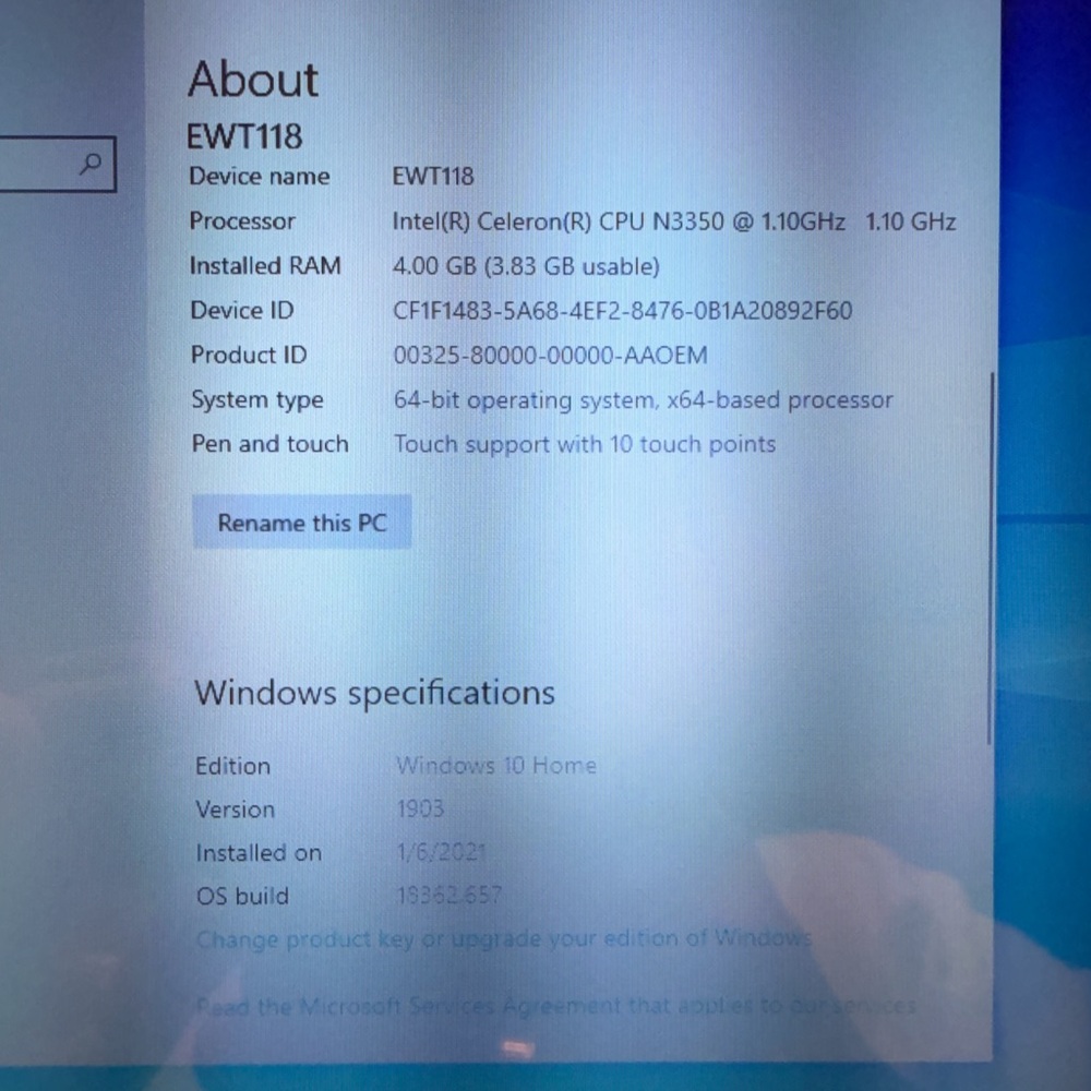 Ematic 11.6" Laptop, Touchscreen, 2-in-1 Windows 10, Intel Atom EWT118CB NS 64GB - Picture 14 of 15